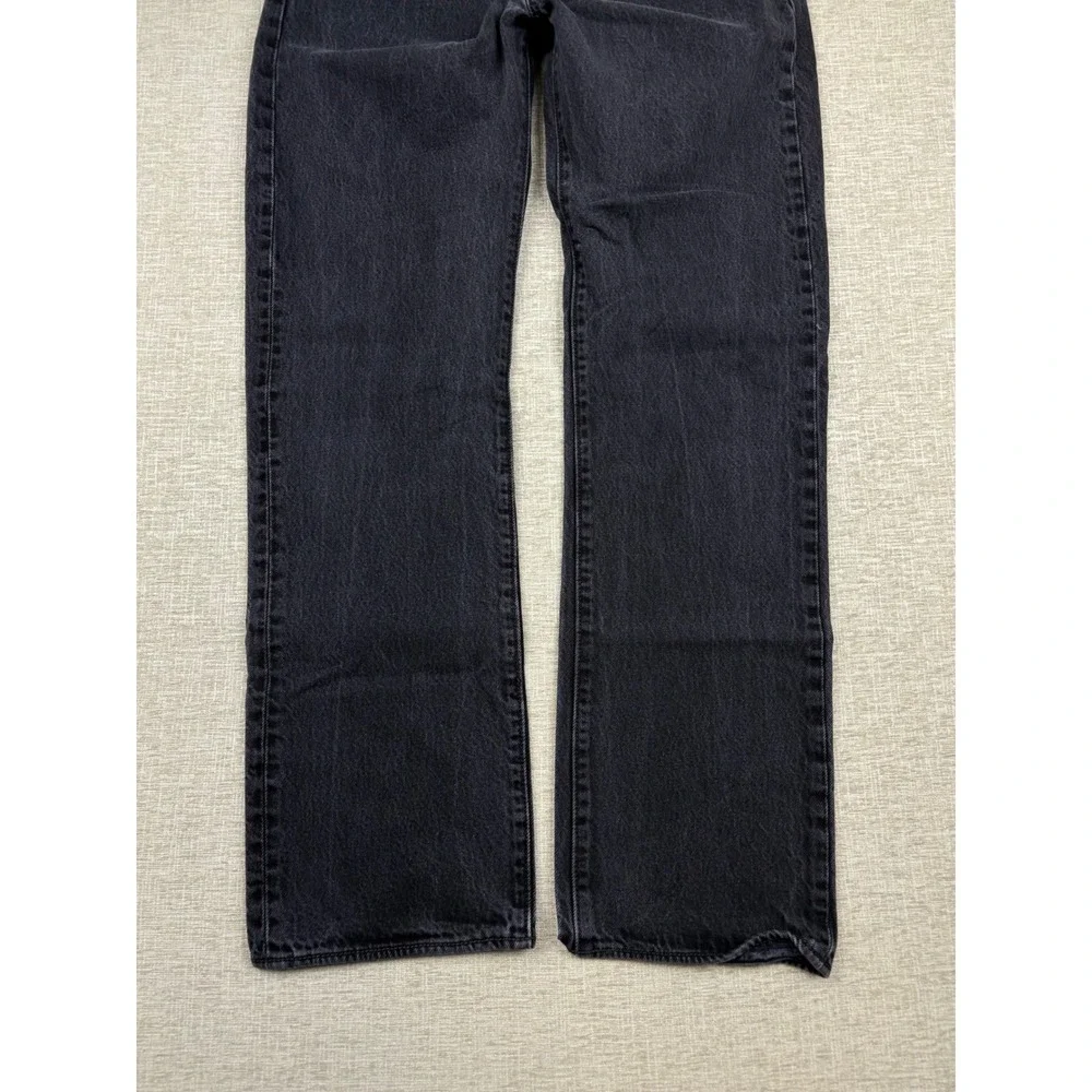 Levis 501 Jeans Mens 36x34 Y2K style Fuzzy Faded Black Denim